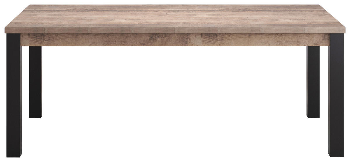 Tisch Emile Eiche Tabak Nachbildung B/H/T: ca. 200x77x90 cm Emile - Eiche/schwarz (200,00/77,00/90,00cm) - Trendteam