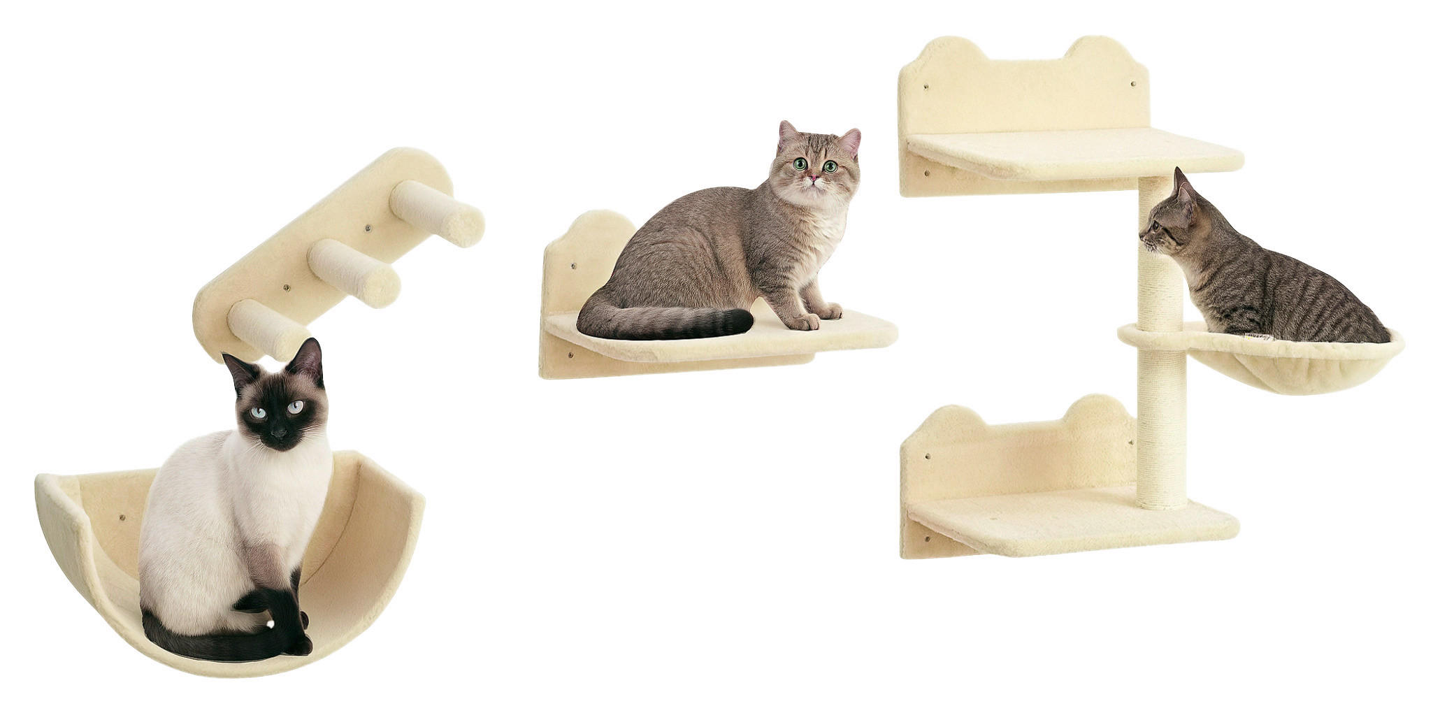 PawHut Katzen Kletterwand beige Polyester B/H/L: ca. 28x73x40 cm Katzen Kletterwand - beige (40,00/28,00/73,00cm) - PawHut