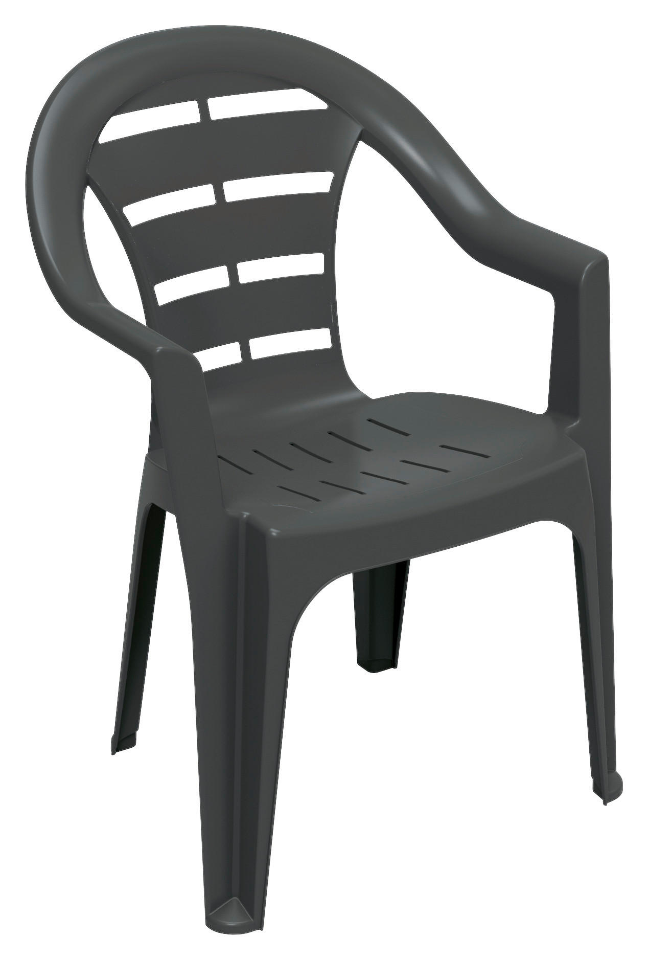 ProGarden Stapelstuhl Moyo anthrazit Kunststoff B/H/L: ca. 56x81x54 cm Moyo - anthrazit (54,00/56,00/81,00cm) - ProGarden