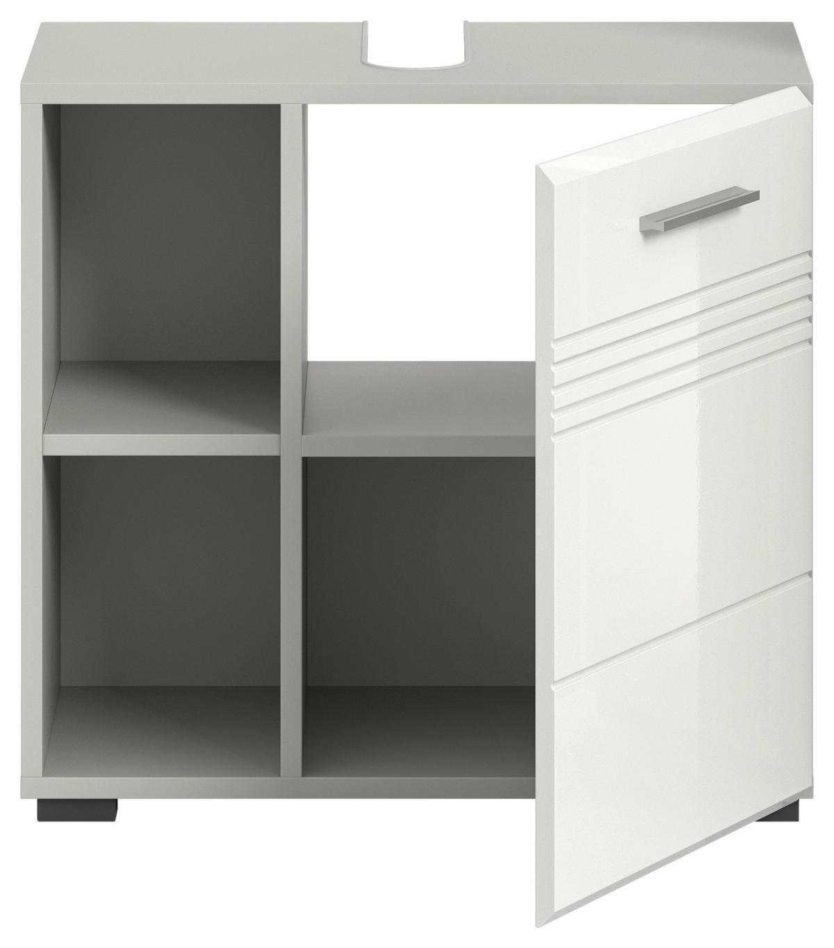 Waschbeckenunterschrank Copa hellgrau weiß Hochglanz B/H/T: ca. 60x56x32 cm Copa - hellgrau/weiß (60,00/56,00/32,00cm) - xonox.home