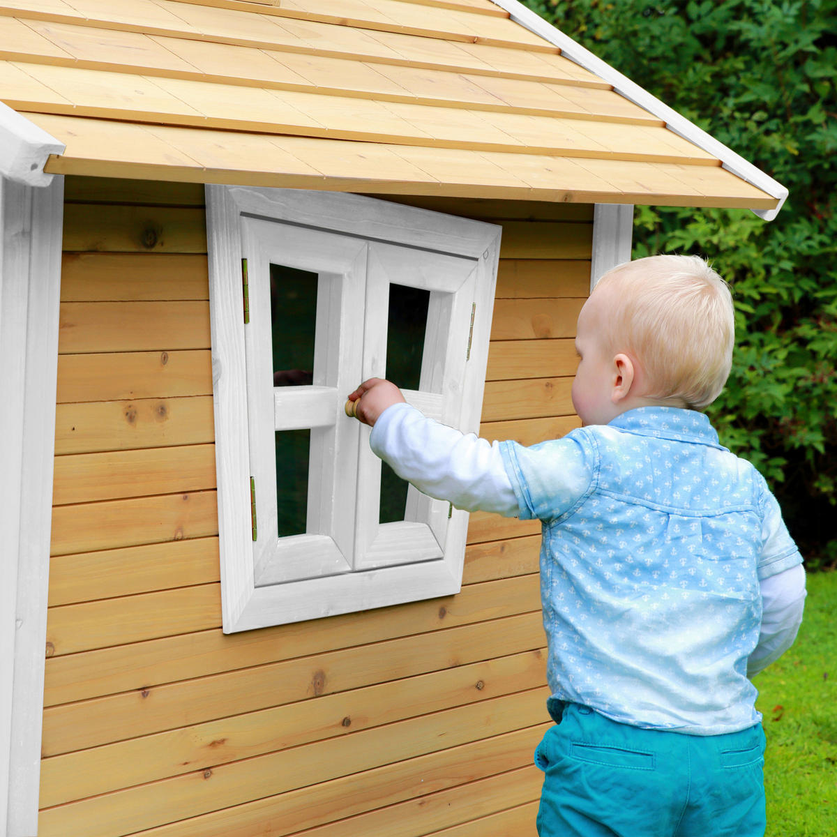 AXI Spielhaus Alice braun B/H/L: ca. 144x146x157 cm Alice - braun/weiß (157,00/144,00/146,00cm) - AXI
