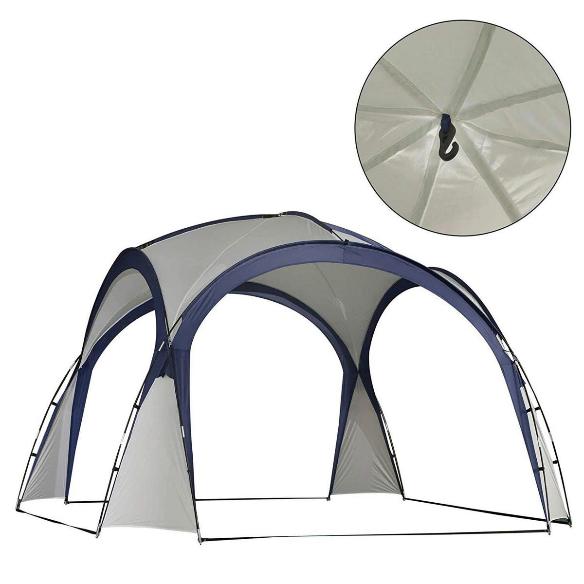 Outsunny Gartenpavillon Gartenpavillon - blau/grau (350,00/350,00/230,00cm) - Outsunny