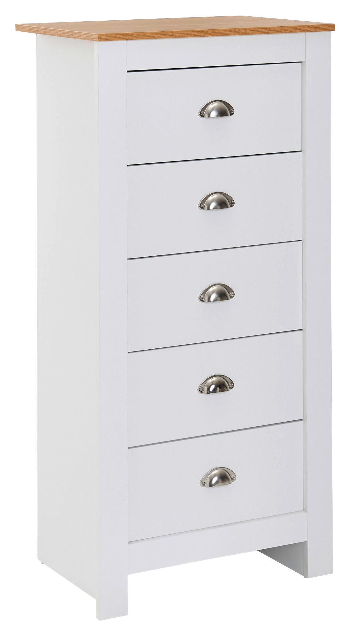 Kommode natur weiß Alu B/H/T: ca. 53x114x39 cm Kommode - weiß/natur (53,00/114,00/39,00cm) - Wohnling