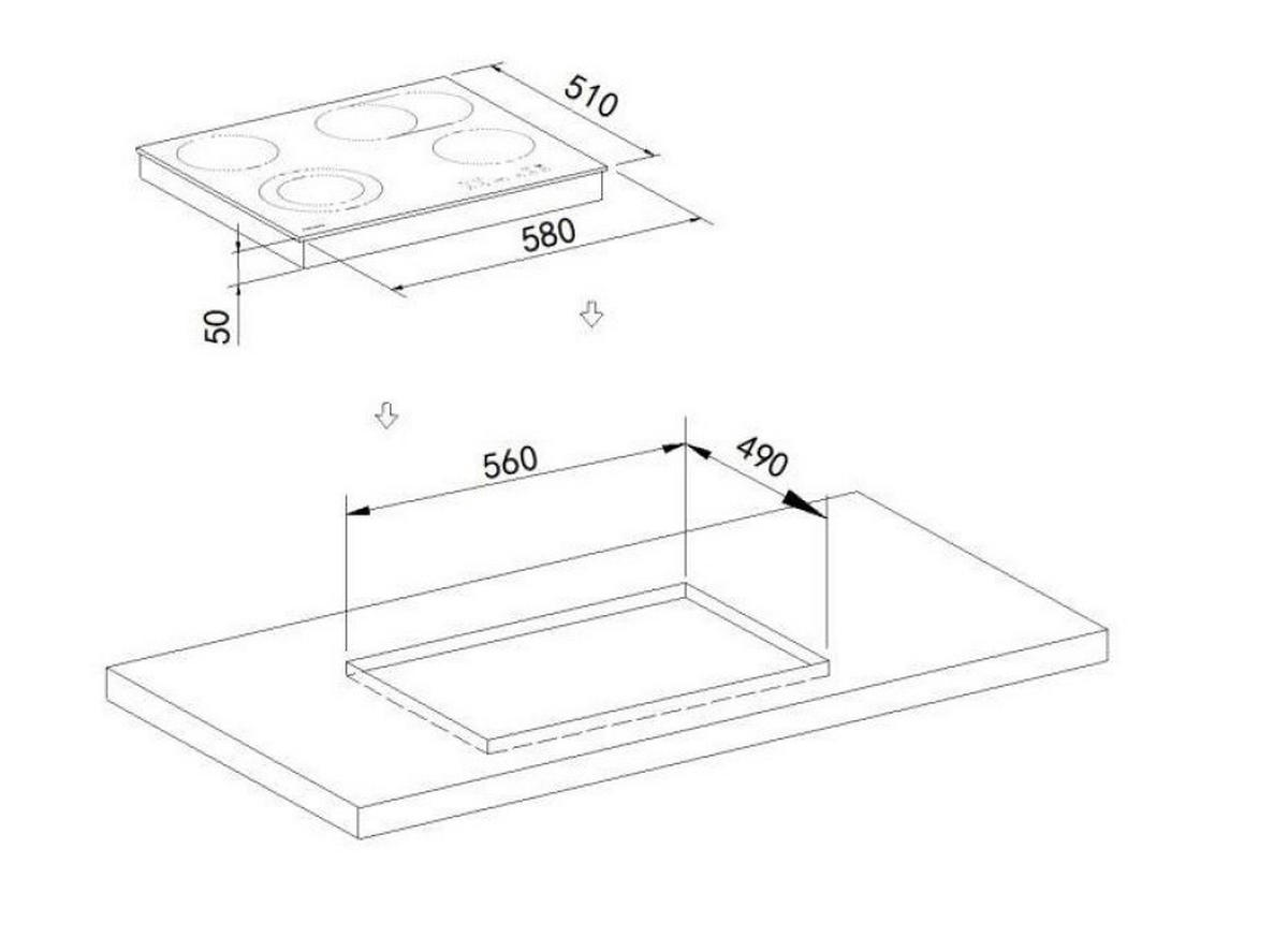 Mican Glaskeramikkochfeld CKA4Z2KB schwarz Schwarzglas B/H/T: ca. 58x5x51 cm CKA4Z2KB - schwarz (58,00/5,00/51,00cm) - Mican