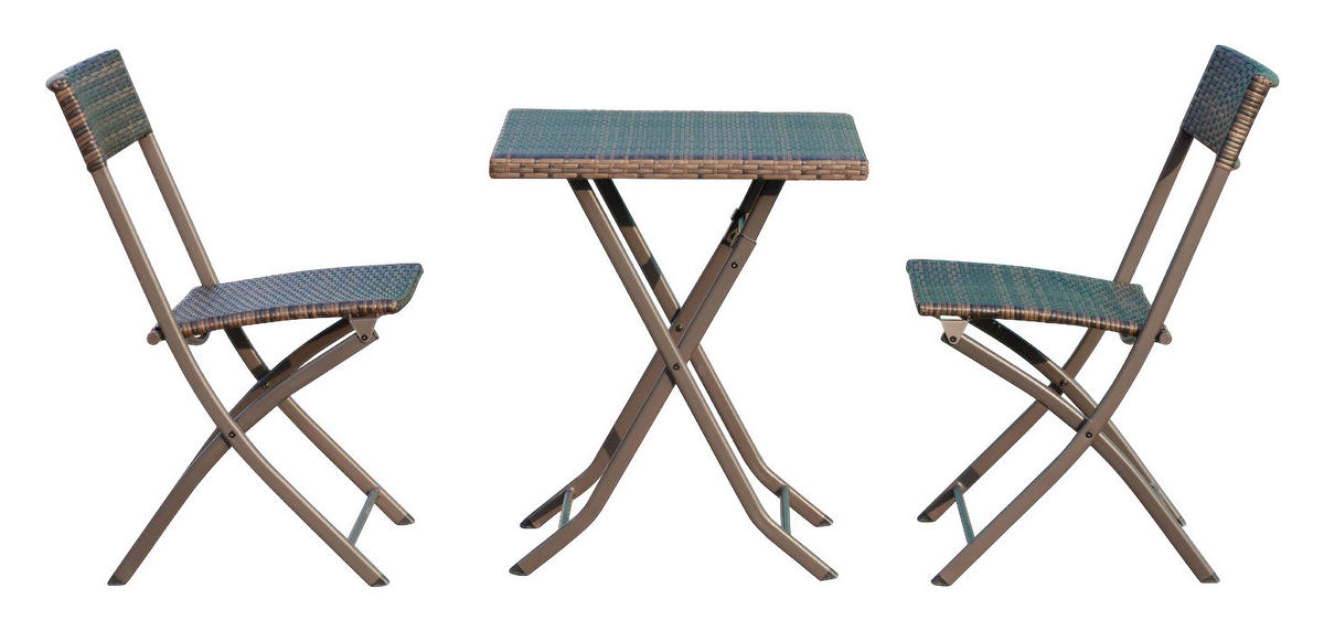 Outsunny Balkonset café braun Polyrattan Balkonset_3tlg. - café braun - Outsunny