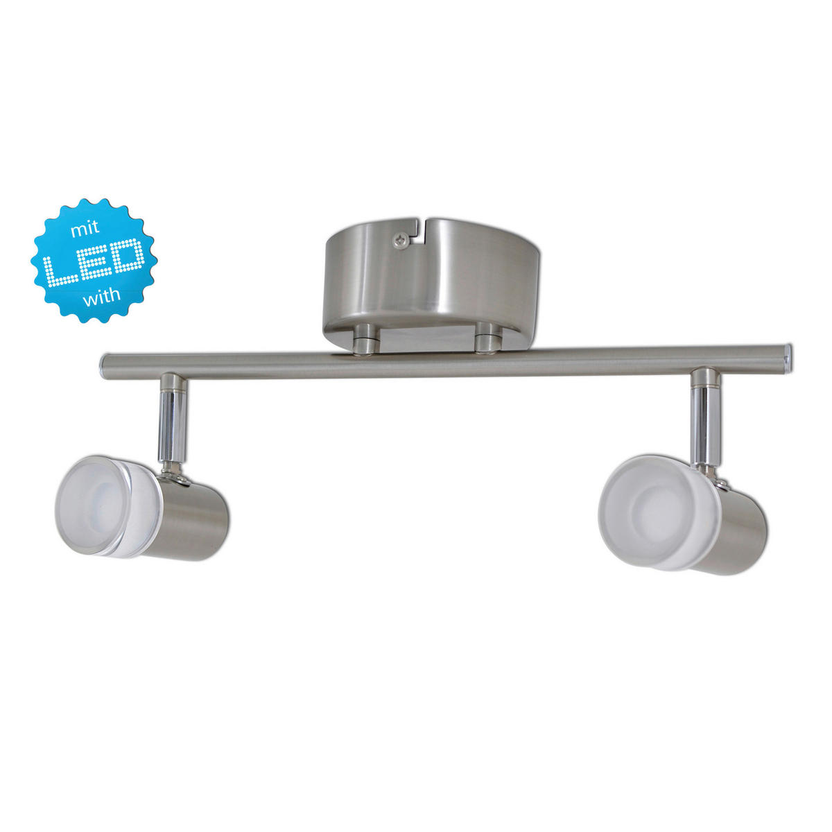 Näve Leuchten LED-Spot stahlgrau Kunststoff Metall B/H/T: ca. 34x15x10 cm 2 Brennstellen MALAGA - stahlgrau (34,00/15,00/10,00cm) - Näve Leuchten