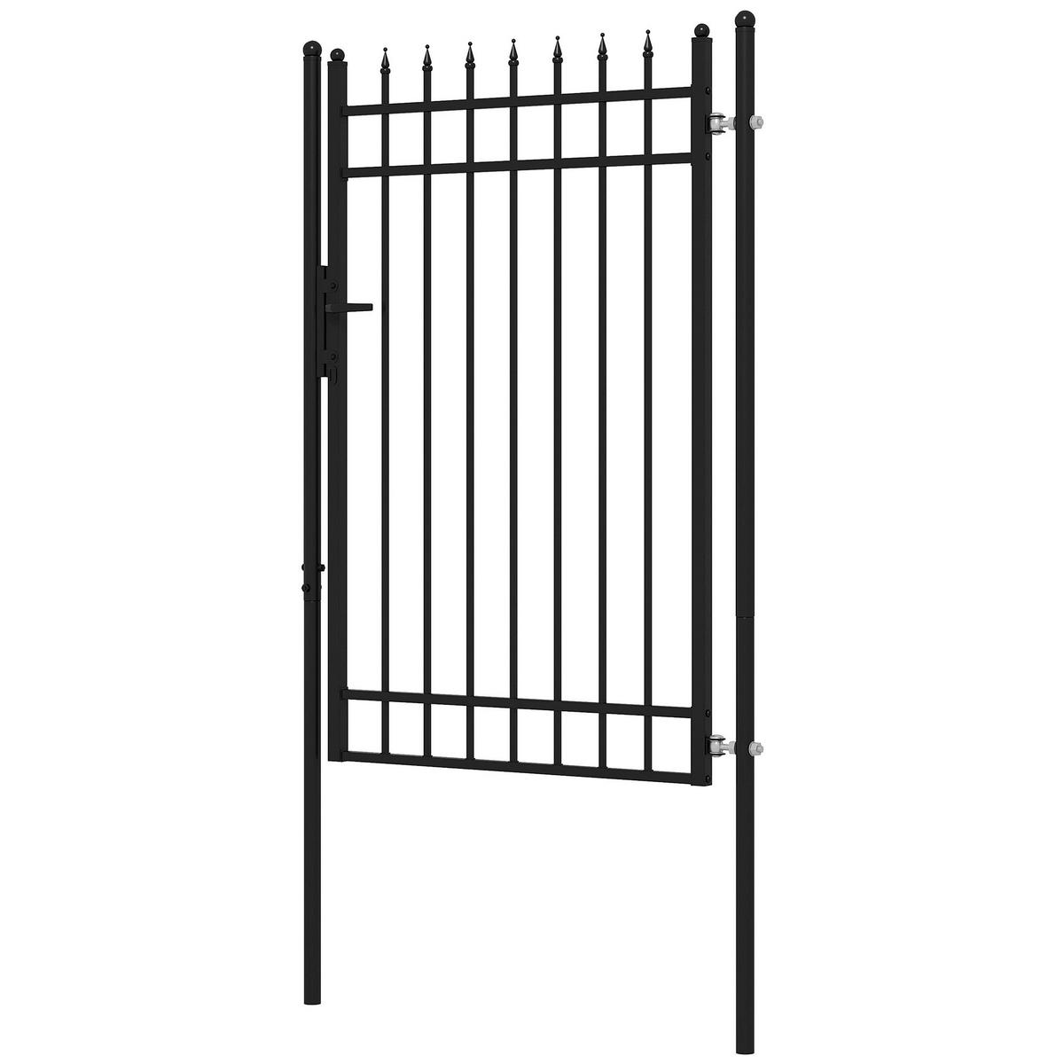Outsunny Gartentor schwarz Edelstahl B/H/L: ca. 0,12x107x204 cm Gartentor - schwarz (204,00/0,12/107,00cm) - Outsunny
