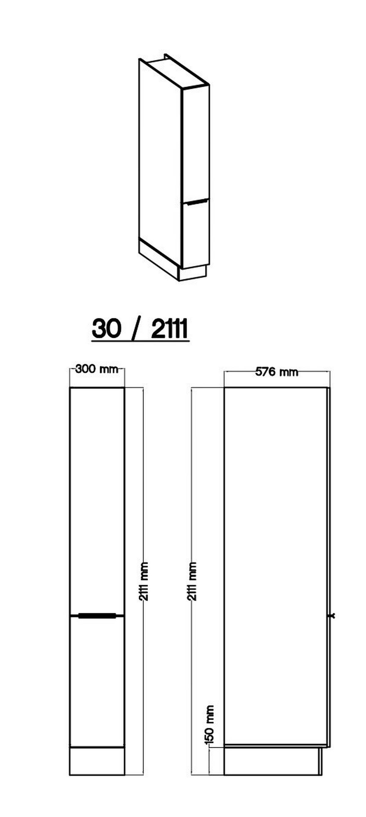 Respekta Küchenblock Marleen weiß Hochglanz B/H/T: ca. 310x211x60 cm Marleen - Eiche/weiß (310,00/211,00/60,00cm) - Respekta