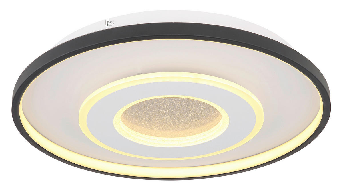 GLOBO LED-Deckenleuchte BRIENNA 48552DSH mattschwarz klar weiß Metall Kunststoff H/D: ca. 7x48 cm 1 Brennstellen BRIENNA - klar/weiß (48,00/7,00cm) - GLOBO
