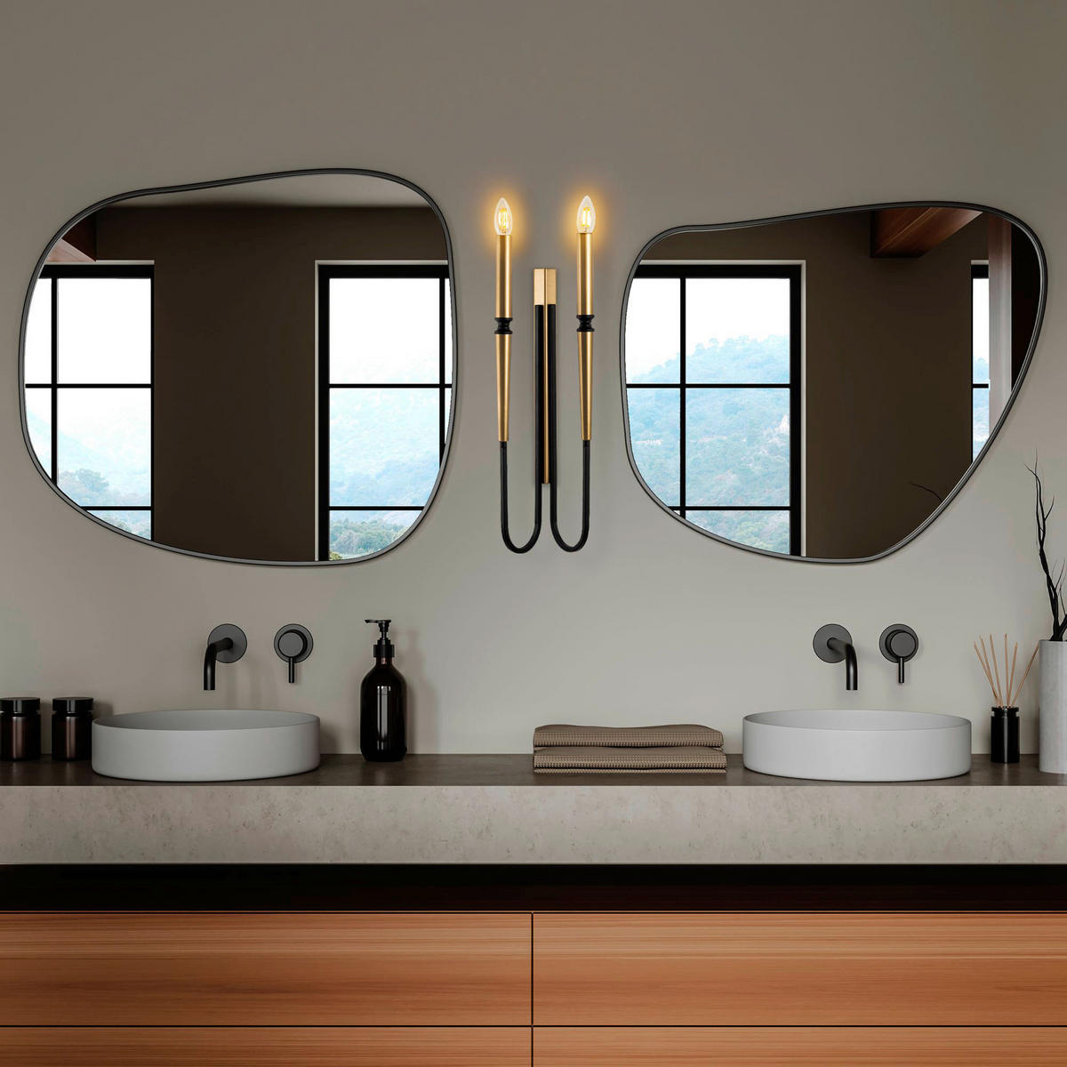 Opviq Wandleuchte schwarz Metall B/H/L: ca. 58x12x18 cm E14 1 Brennstellen Lum - schwarz (18,00/58,00/12,00cm) - Opviq