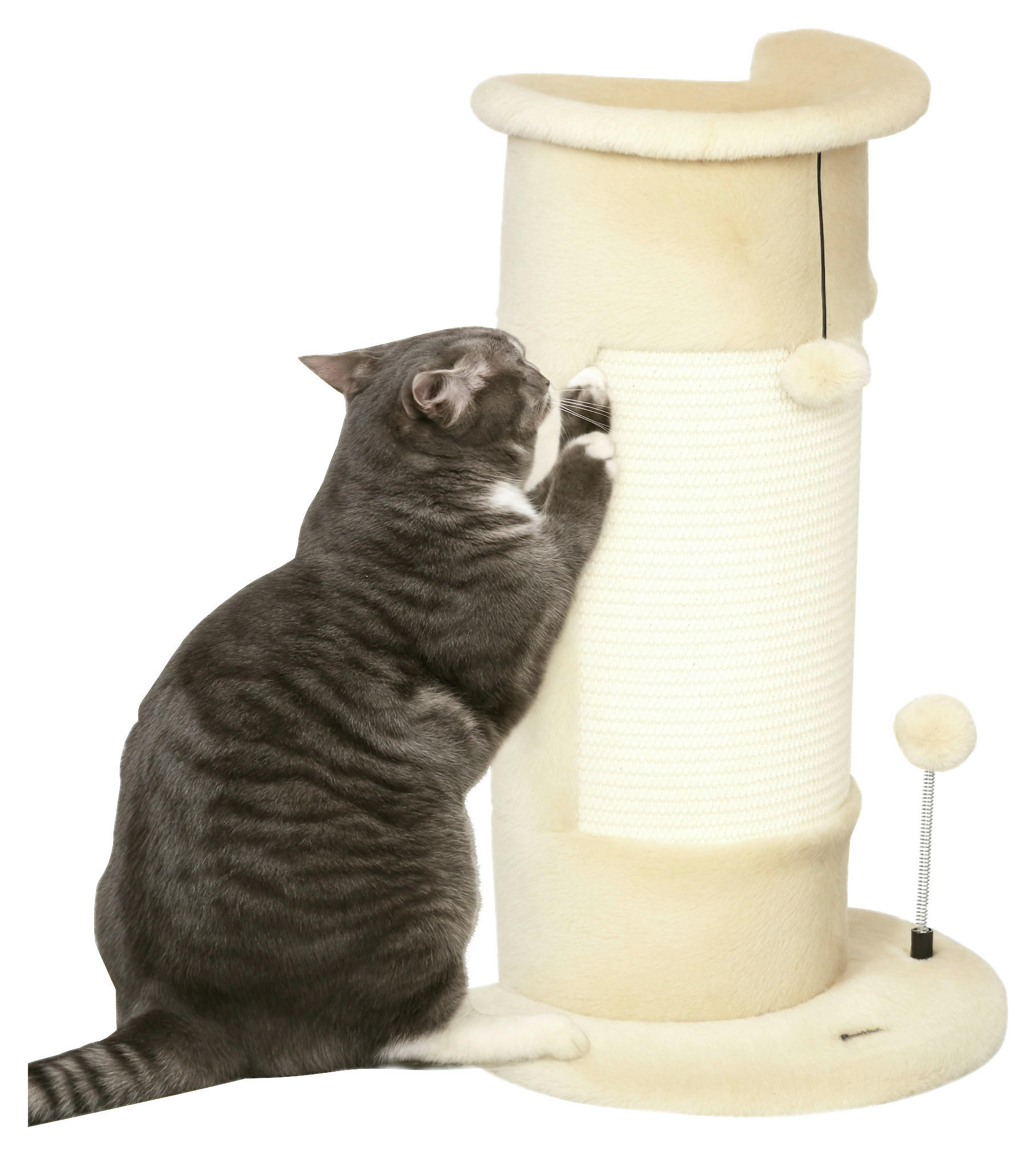PawHut Kratzbaum cremeweiß Sisal B/H/L: ca. 25,5x58x34 cm Kratzbaum - cremeweiß (34,00/25,50/58,00cm) - PawHut