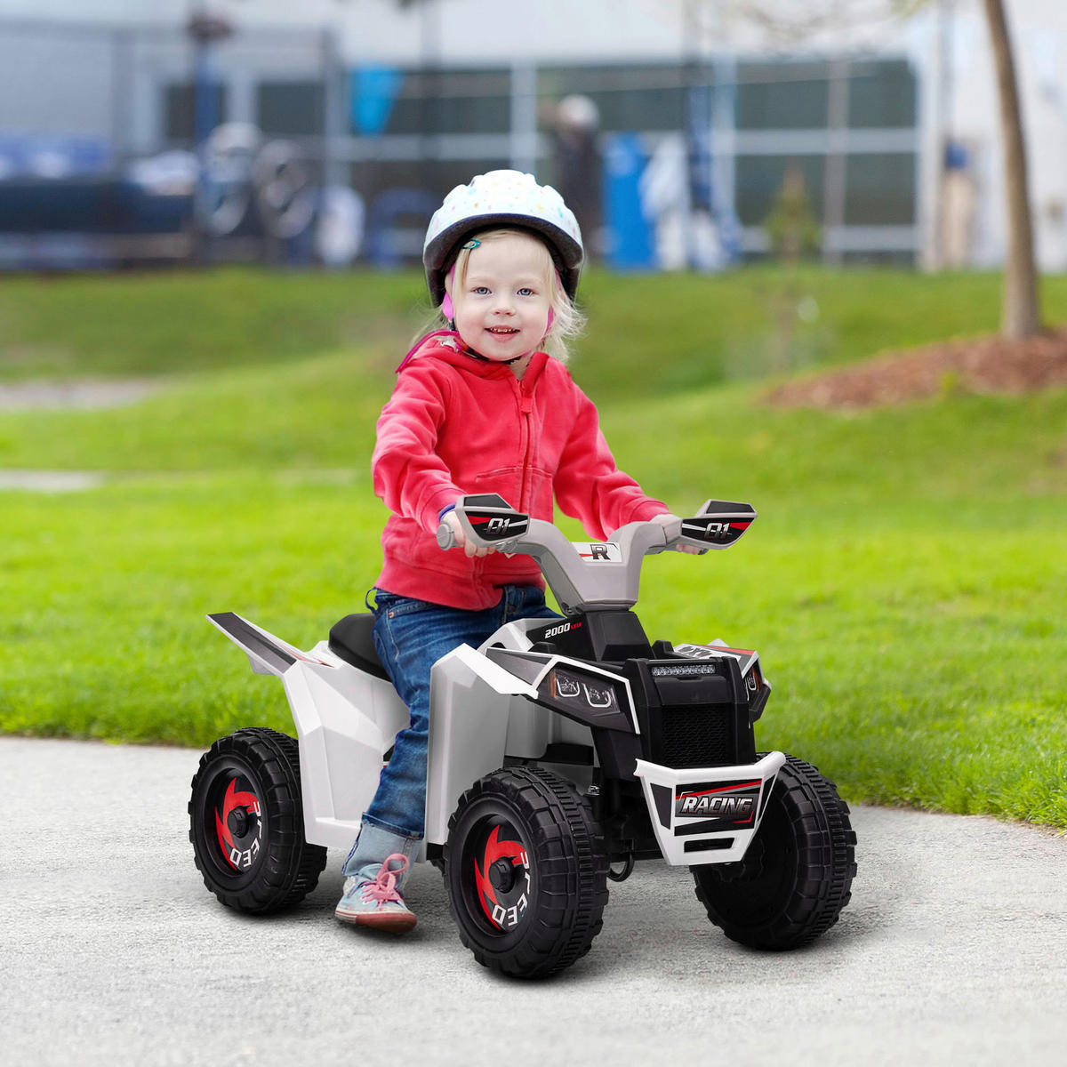HOMCOM Elektroauto für Kinder weiß B/H/L: ca. 41,5x48,5x70 cm Elektroauto für Kinder - weiß (70,00/41,50/48,50cm) - HOMCOM