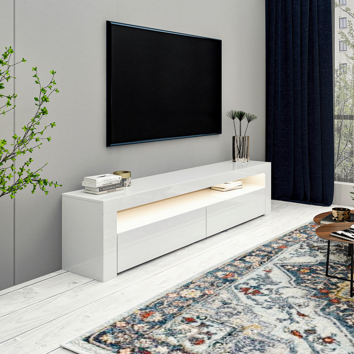 TV-Lowboard Basti weiß B/H/T: ca. 150x46,8x36,8 cm Basti - weiß (150,00/46,80/36,80cm) - moebel17