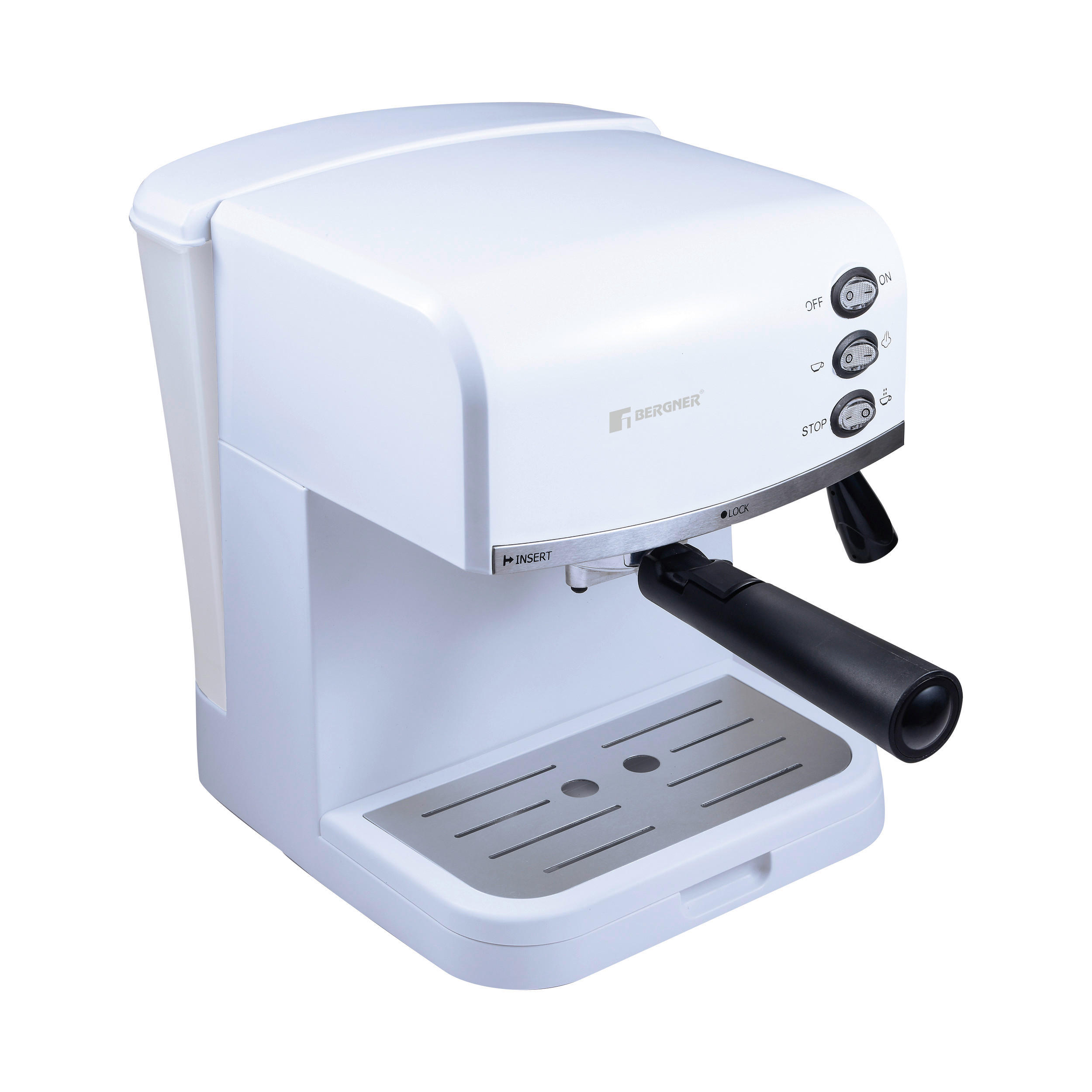 BERGNER Espressomaschine weiß Aluminium B/H/L: ca. 29,5x31x33,5 cm NATURALLY - weiß (33,50/29,50/31,00cm) - BERGNER