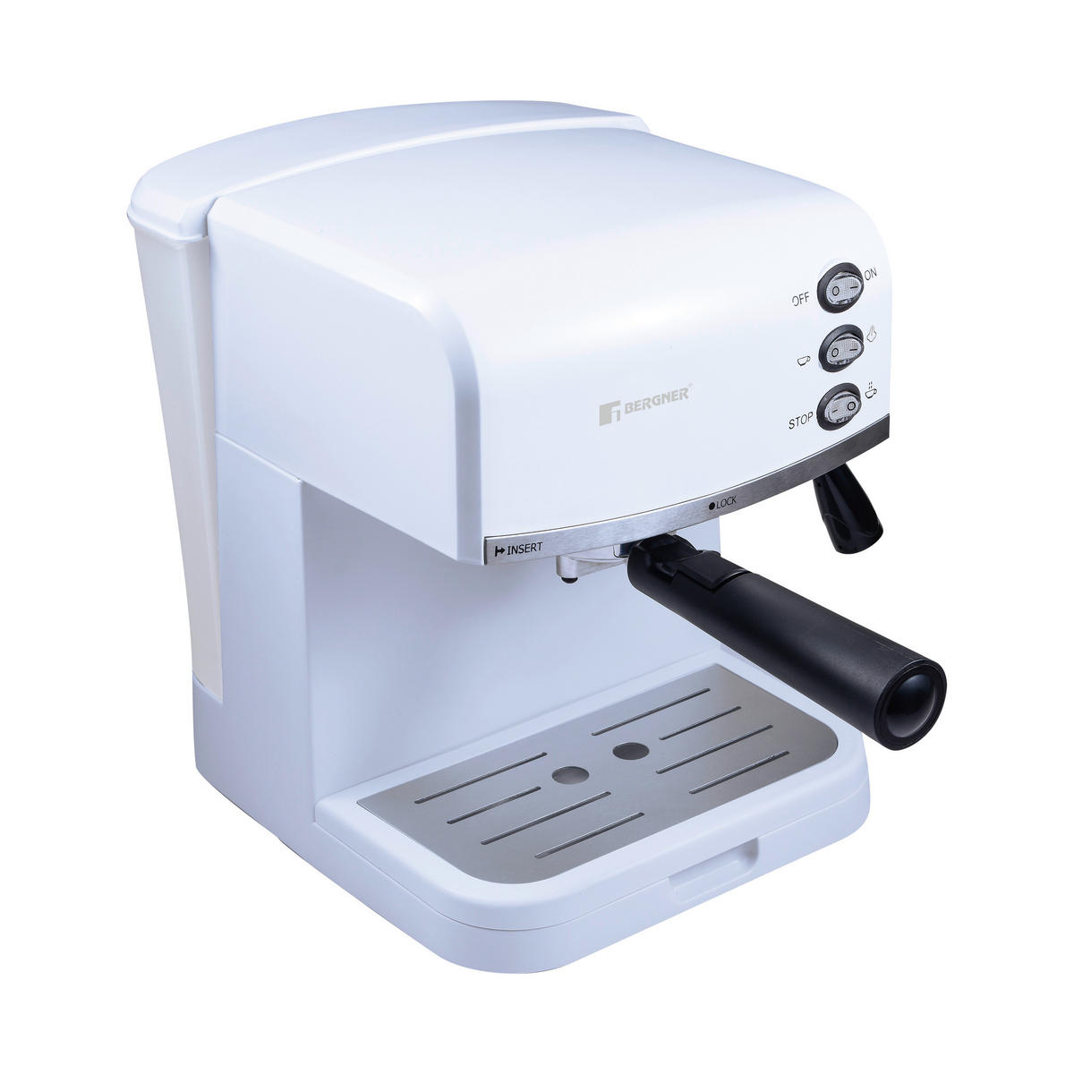 BERGNER Espressomaschine weiß Aluminium B/H/L: ca. 29,5x31x33,5 cm NATURALLY - weiß (33,50/29,50/31,00cm) - BERGNER