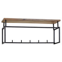 Garderobe natur schwarz pulverbeschichtet B/H/T: ca. 71x29x20 cm Garderobe - natur/schwarz (71,00/29,00/20,00cm) - Wohnling