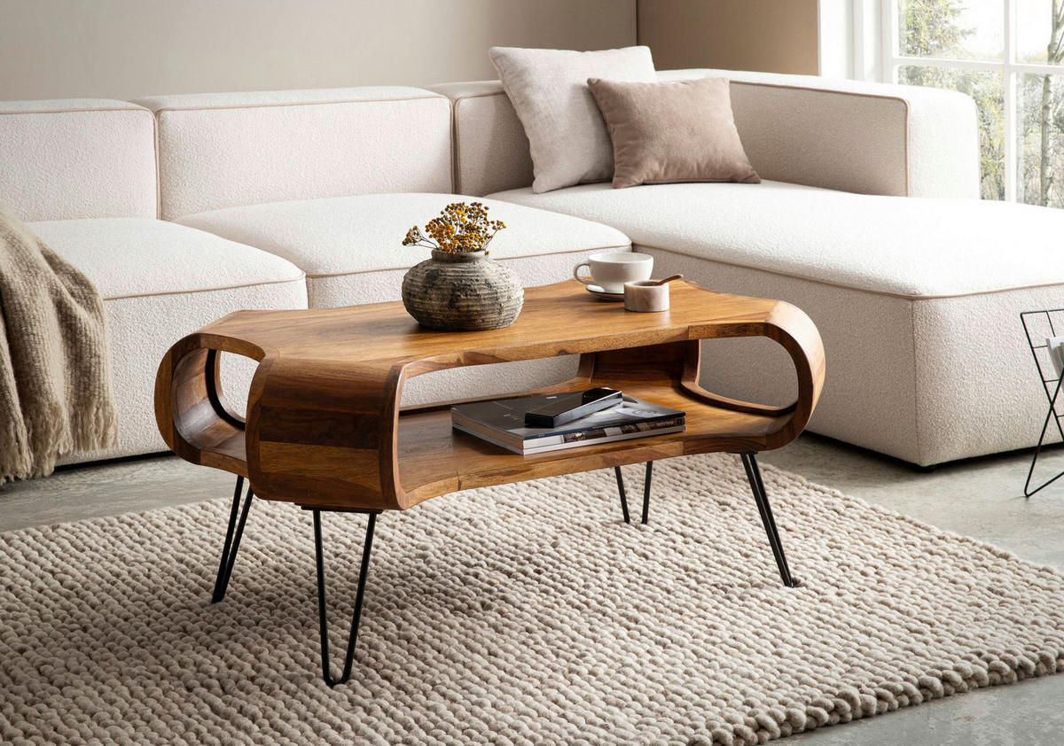 Couchtisch braun B/H/T: ca. 100x47x60 cm Couchtisch - braun (100,00/47,00/60,00cm) - Wohnling