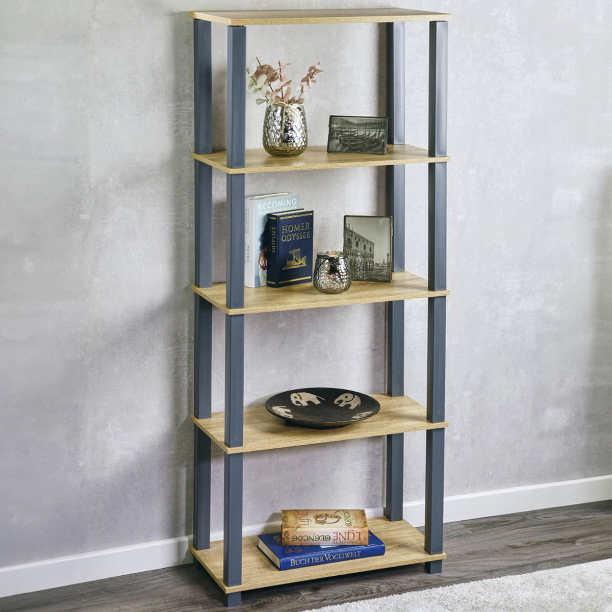 Kesper Regal grau Kunststoff B/H/L: ca. 29x147x60 cm Regal - grau (60,00/29,00/147,00cm) - Kesper