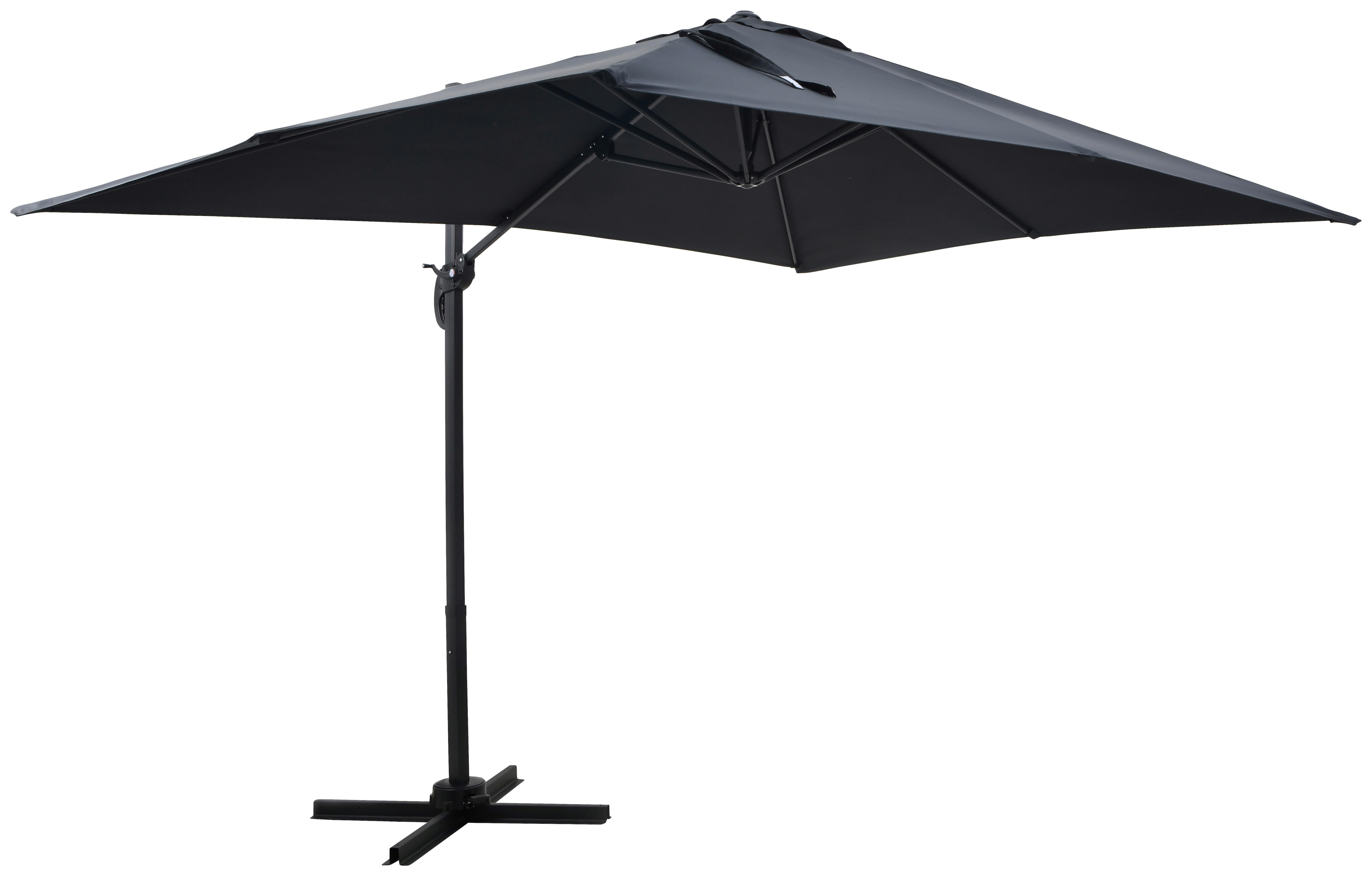 POCOline Sonnenschirm schwarz Stahl B/H/L: ca. 240x245x300 cm Ampelschirm - schwarz (300,00/240,00/245,00cm) - POCOline
