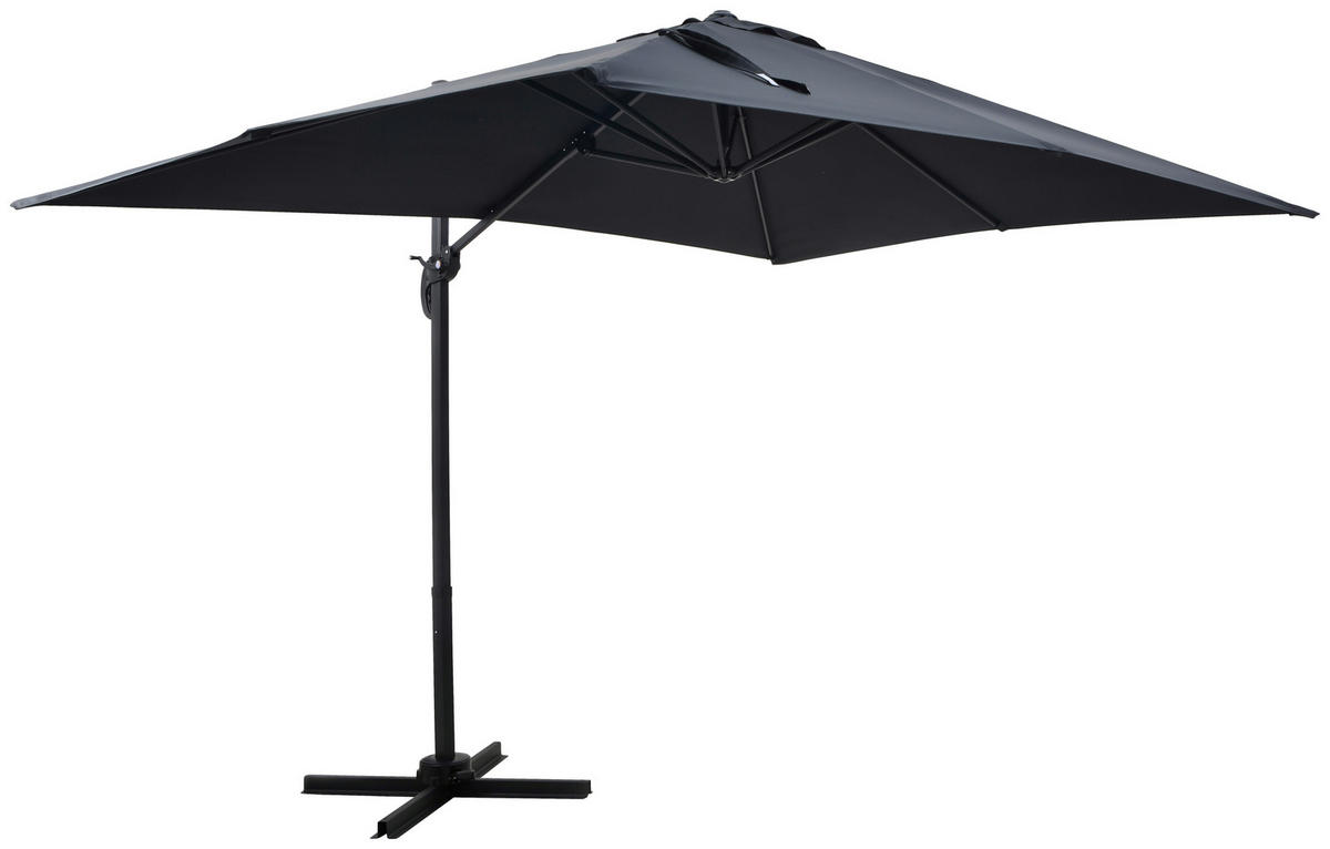 POCOline Sonnenschirm schwarz Stahl B/H/L: ca. 240x245x300 cm Ampelschirm - schwarz (300,00/240,00/245,00cm) - POCOline