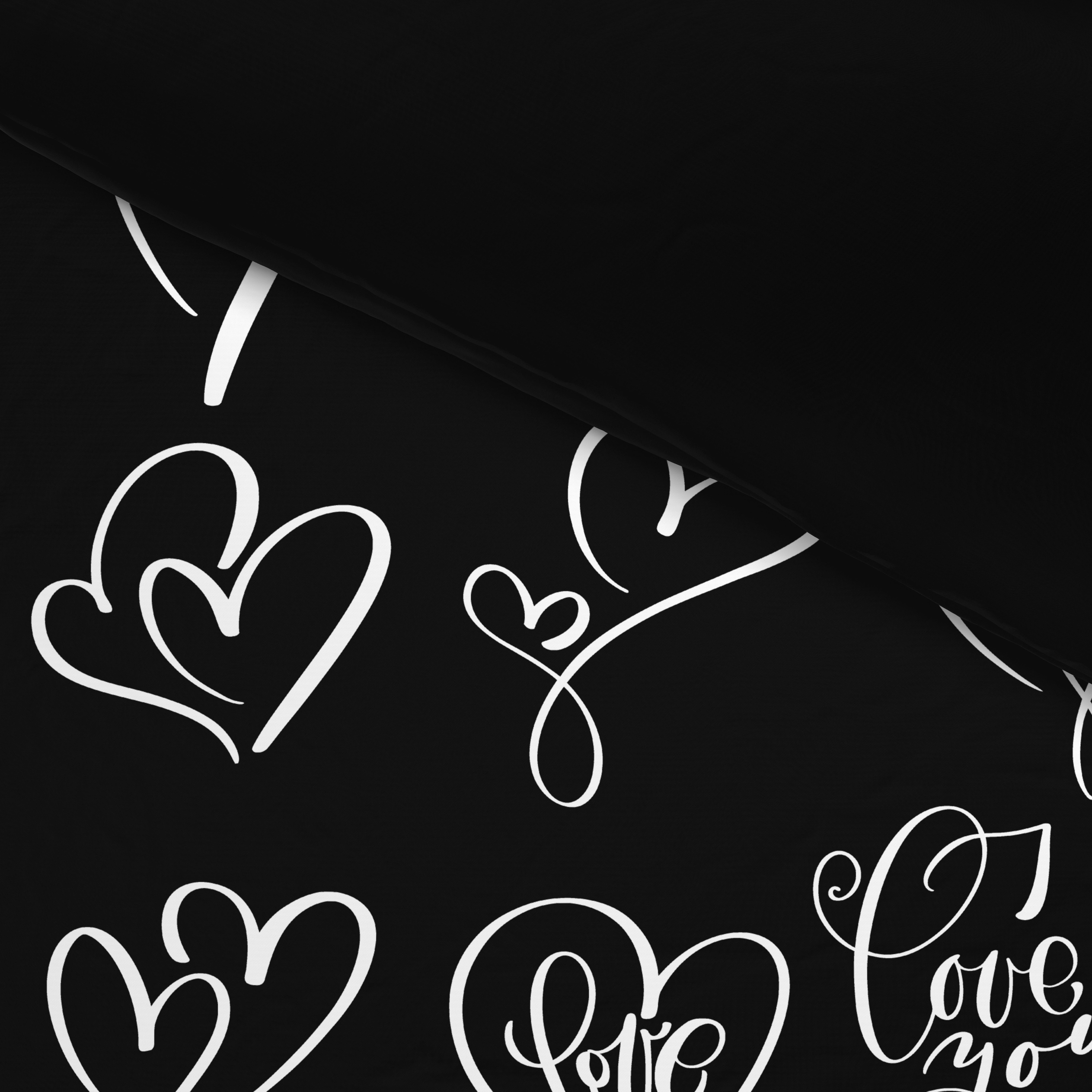 Microfaser Bettwäsche Wendebettwäsche_Microfaser_Love - weiß/schwarz (135,00/200,00cm) - beau rêve