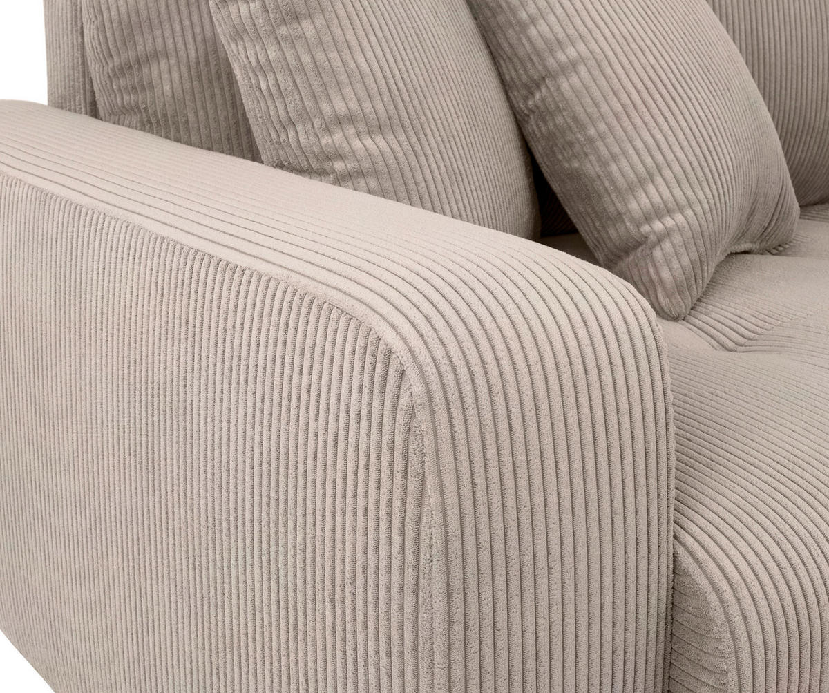 Big Sofa Alpha New dunkelbeige Velourstoff B/H/T: ca. 244x85x112 cm Alpha New - buche/dunkelbeige (244,00/85,00/112,00cm)