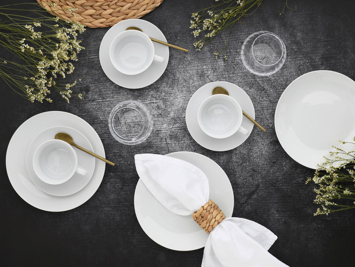 CreaTable Kaffeeservice Luna weiß Porzellan 18 tlg. Luna - weiß - CreaTable