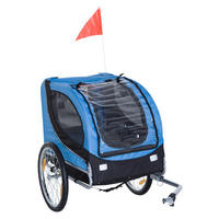 PawHut Fahrradanhänger 20 Zoll schwarz schwarz B/H/L: ca. 90x110x130 cm Radanhänger f. Hunde B4-0008 - blau/schwarz (130,00/90,00/110,00cm) - PawHut