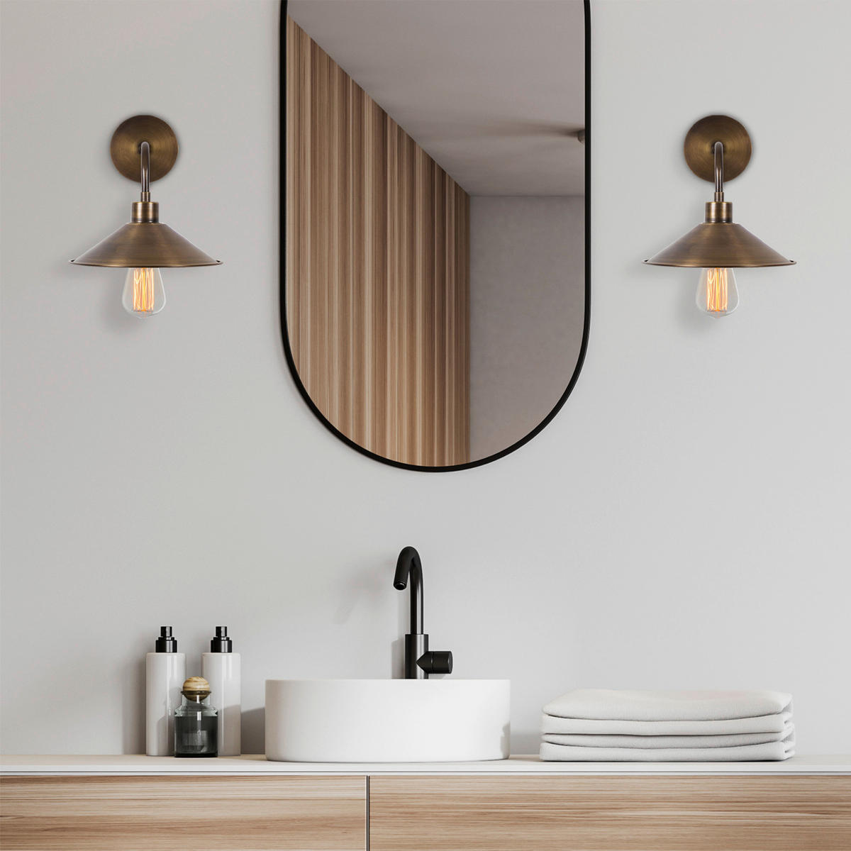 Opviq Wandleuchte Berceste bronze Eisen B/H/T/L/D: ca. 24x20x24x24x24 cm E27 1 Brennstellen Berceste - bronze (24,00/24,00/20,00cm) - Opviq