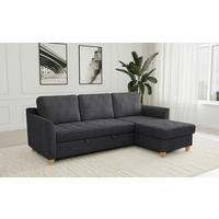 Ecksofa Liv dunkelgrau Microfaser B/H/T: ca. 231x86x150 cm Liv - Eiche/dunkelgrau (231,00/86,00/150,00cm)