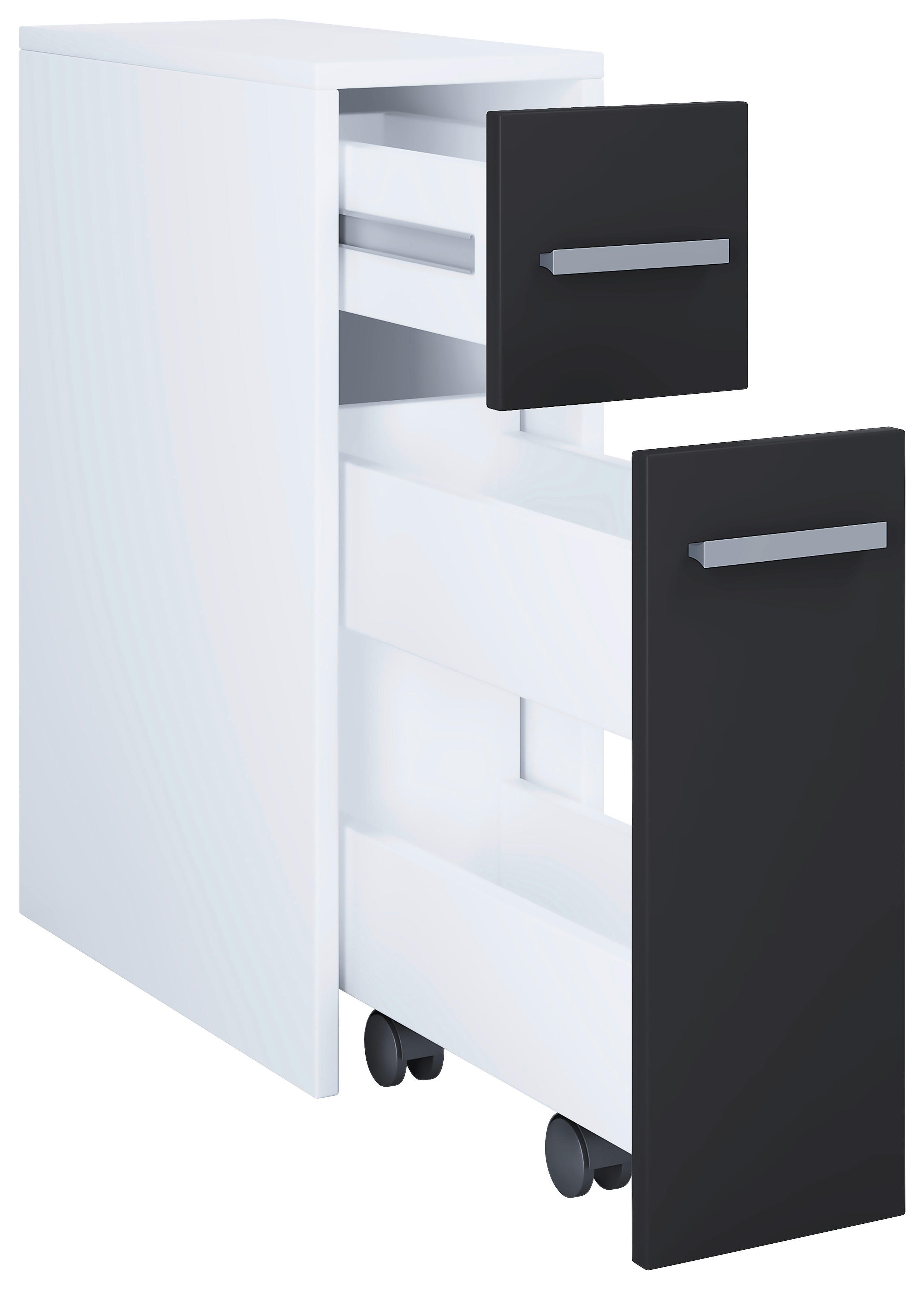 Unterschrank Zalo weiß schwarz B/H/T: ca. 20x61x45 cm Zalo - weiß/schwarz (20,00/61,00/45,00cm) - VCM Möbel