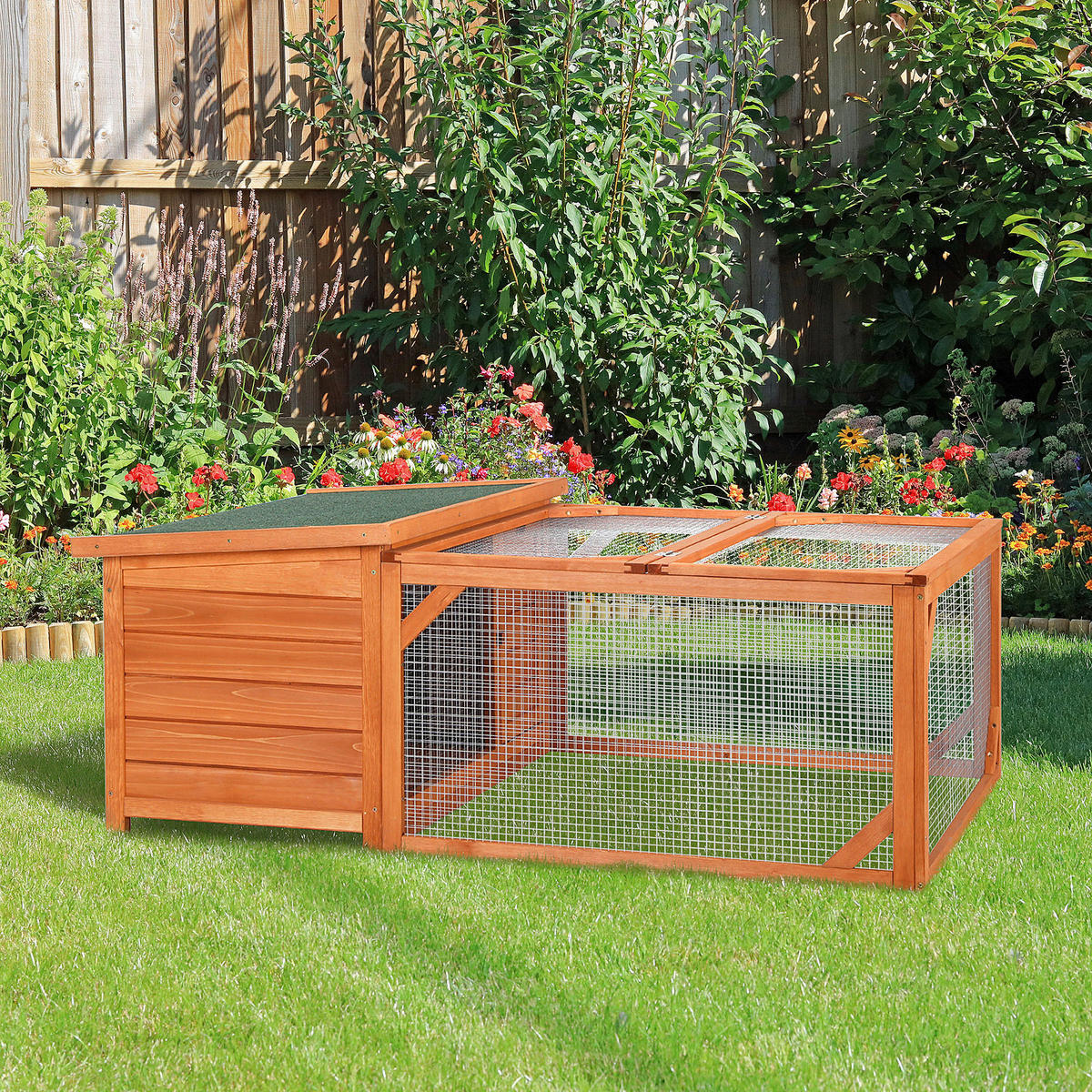 PawHut Stall orange Holz B/H/L: ca. 100x125,5x49 cm Kleintierstall - orange (49,00/100,00/125,50cm) - PawHut