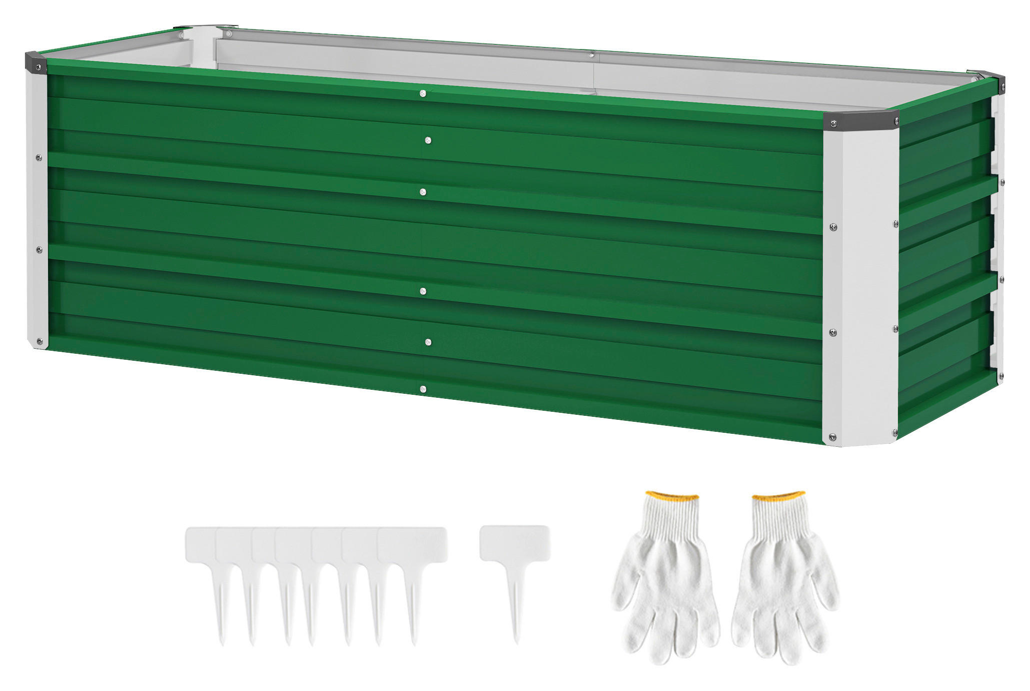 Outsunny Gartenbeet grün Stahl B/H/L: ca. 47x40x125 cm Gartenbeet - grün (125,00/47,00/40,00cm) - Outsunny