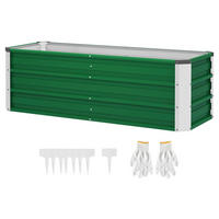 Outsunny Gartenbeet grün Stahl B/H/L: ca. 47x40x125 cm Gartenbeet - grün (125,00/47,00/40,00cm) - Outsunny