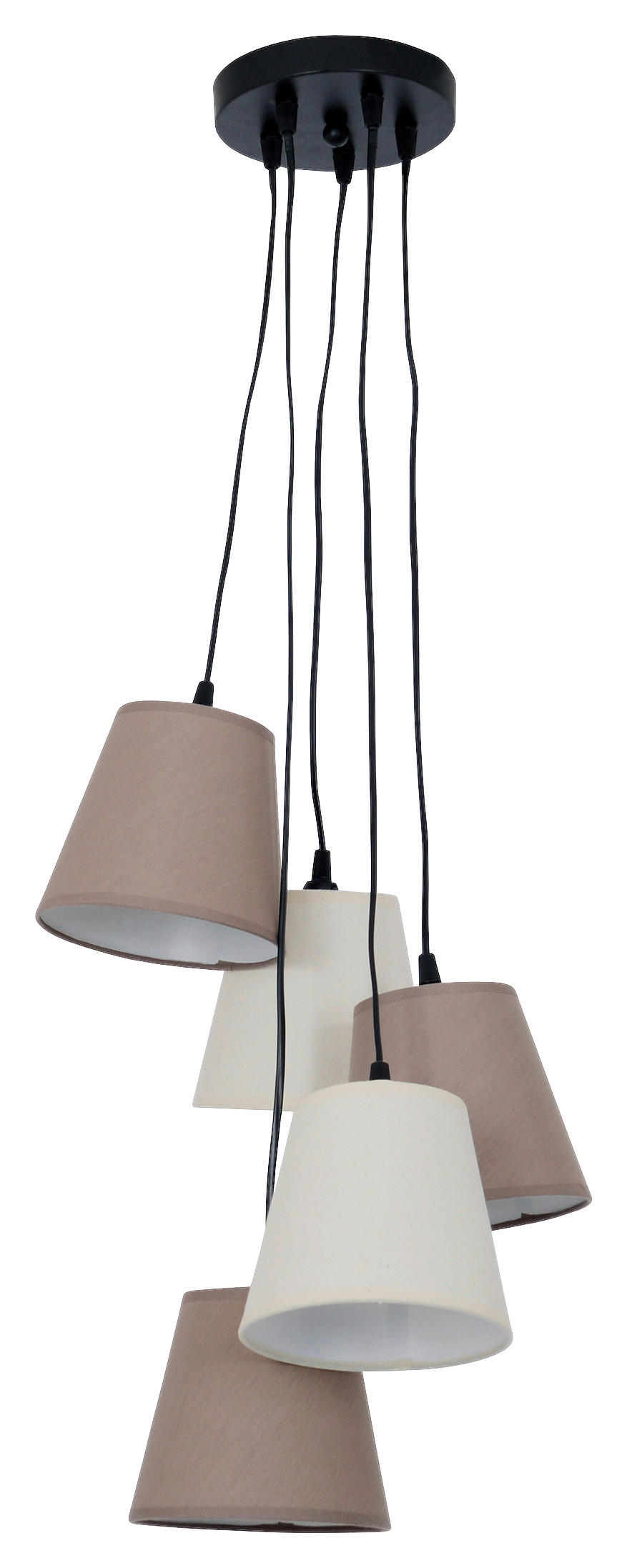 Näve Leuchten Pendelleuchte 7062511 beige Textil Metall B/H/T: ca. 16x14x16 cm E14 5 Brennstellen Boho - beige (16,00/14,00/16,00cm) - Näve Leuchten