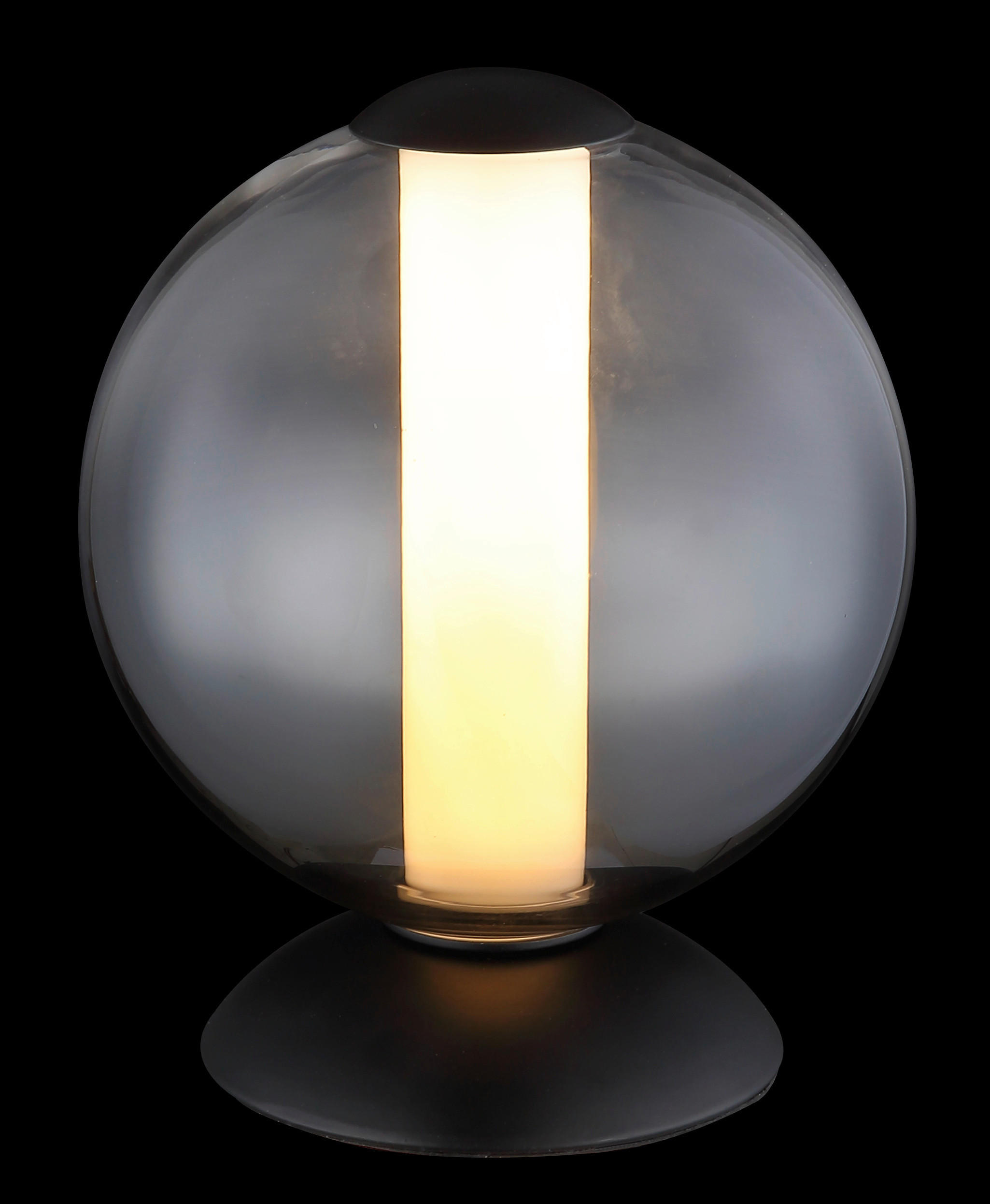 GLOBO Tischleuchte Rauch Opal mattschwarz Metall Glas H/D: ca. 21x18 cm 1 Brennstellen Lacy - Opal/mattschwarz (18,00/21,00cm) - GLOBO