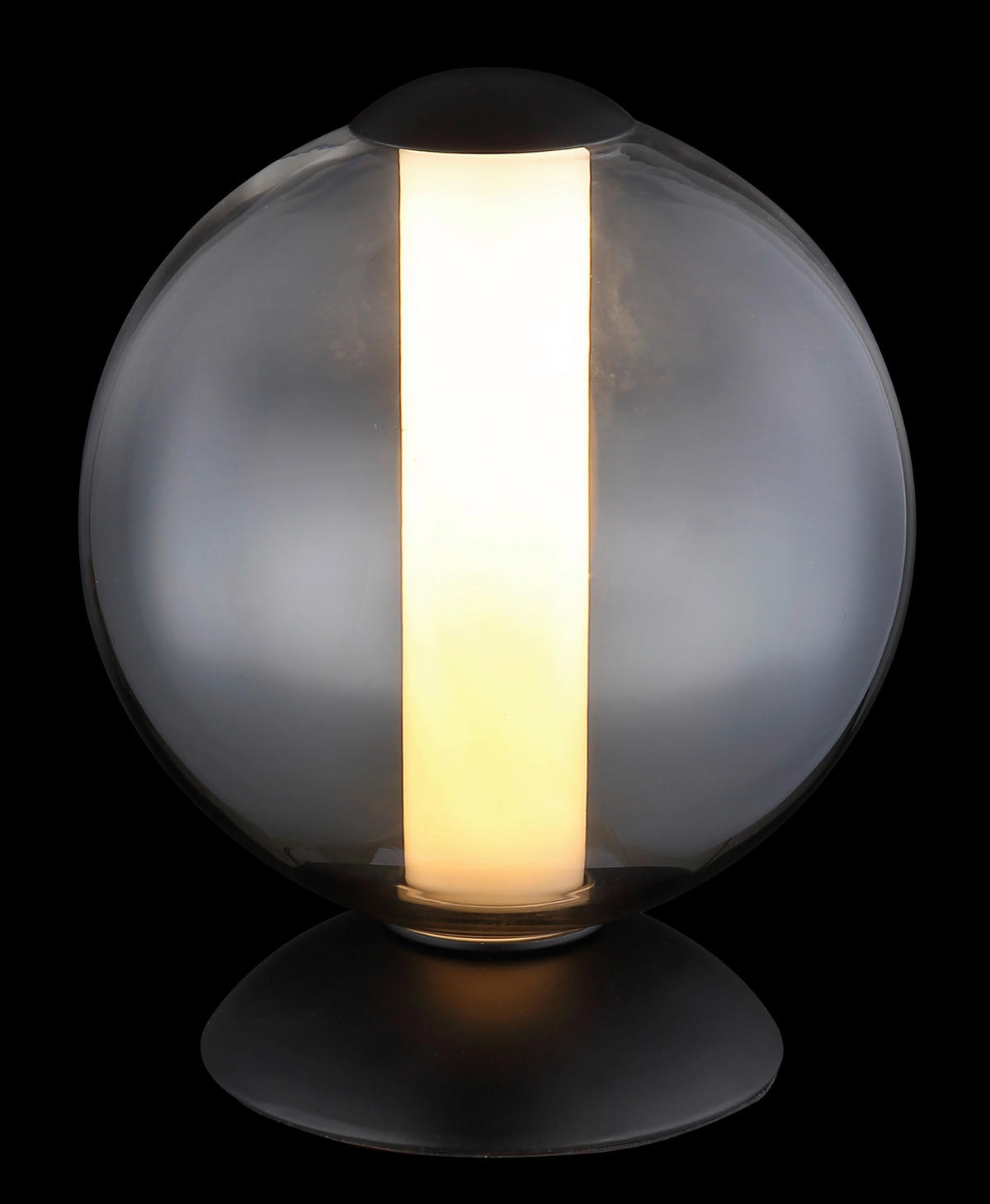 GLOBO Tischleuchte Rauch Opal mattschwarz Metall Glas H/D: ca. 21x18 cm 1 Brennstellen Lacy - Opal/mattschwarz (18,00/21,00cm) - GLOBO