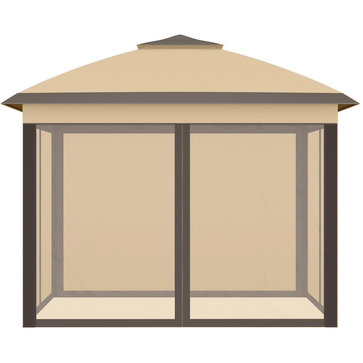 Outsunny Pavillon beige Metall B/H/L: ca. 330x288x330 cm Pavillon - beige (330,00/330,00/288,00cm) - Outsunny