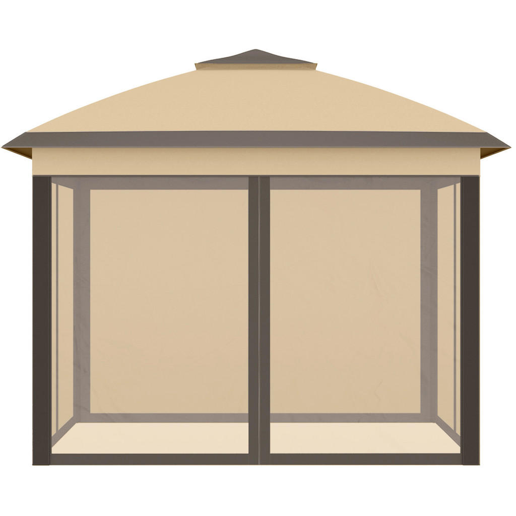 Thumbnail - Outsunny Pavillon beige Metall B/H/L: ca. 330x288x330 cm