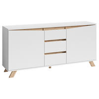 Sideboard VALENTIN weiß Eiche Nachbildung B/H/T: ca. 160x80x38 cm VALENTIN - Eiche/weiß (160,00/80,00/38,00cm) - byLIVING