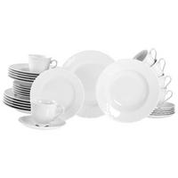 CreaTable Kombiservice Rokoko weiß Porzellan 30 tlg. Rokoko - weiß - CreaTable