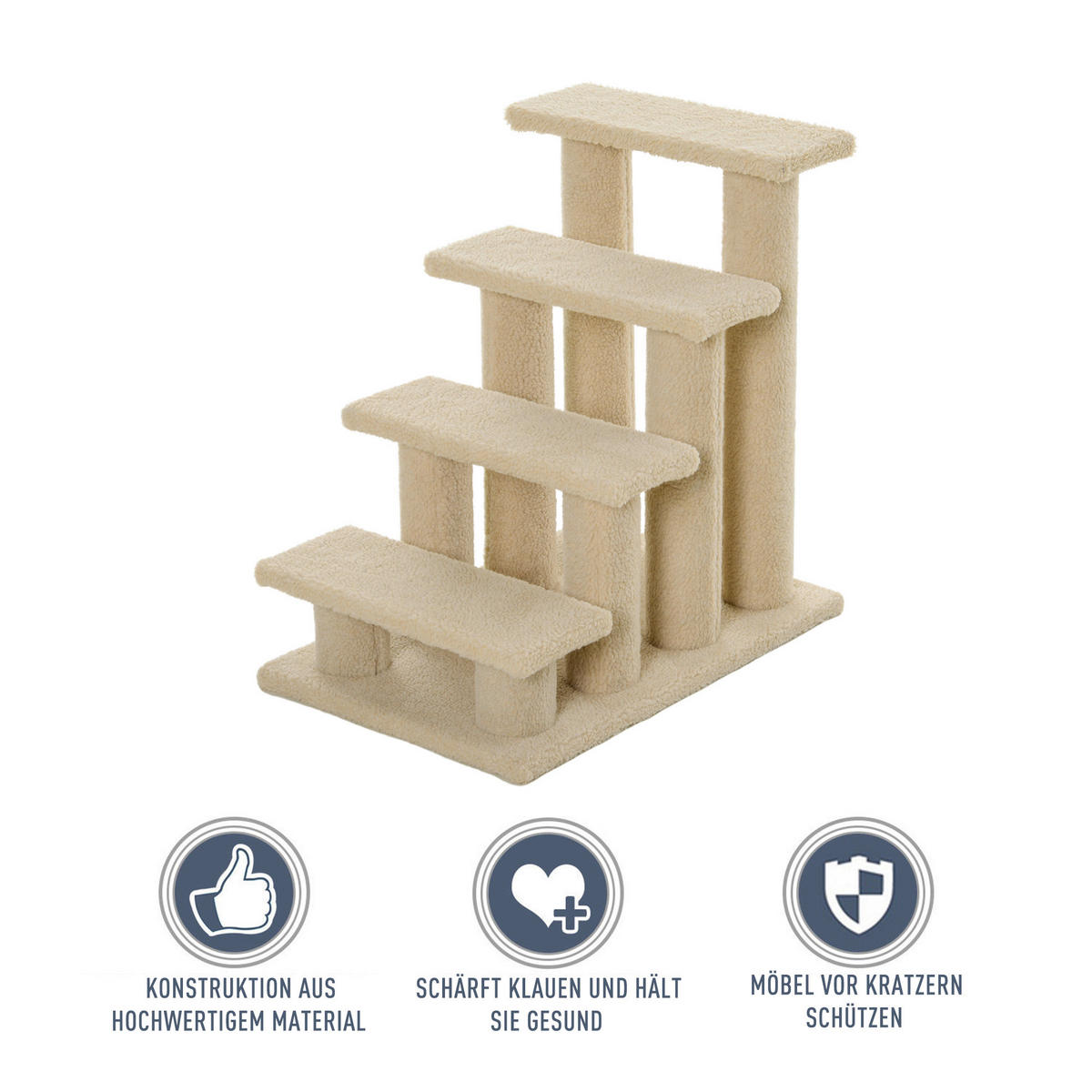 PawHut Katzentreppe hellbraun Spanplatte B/H/L: ca. 43x60x64 cm Katzentreppe - hellbraun (64,00/43,00/60,00cm) - PawHut
