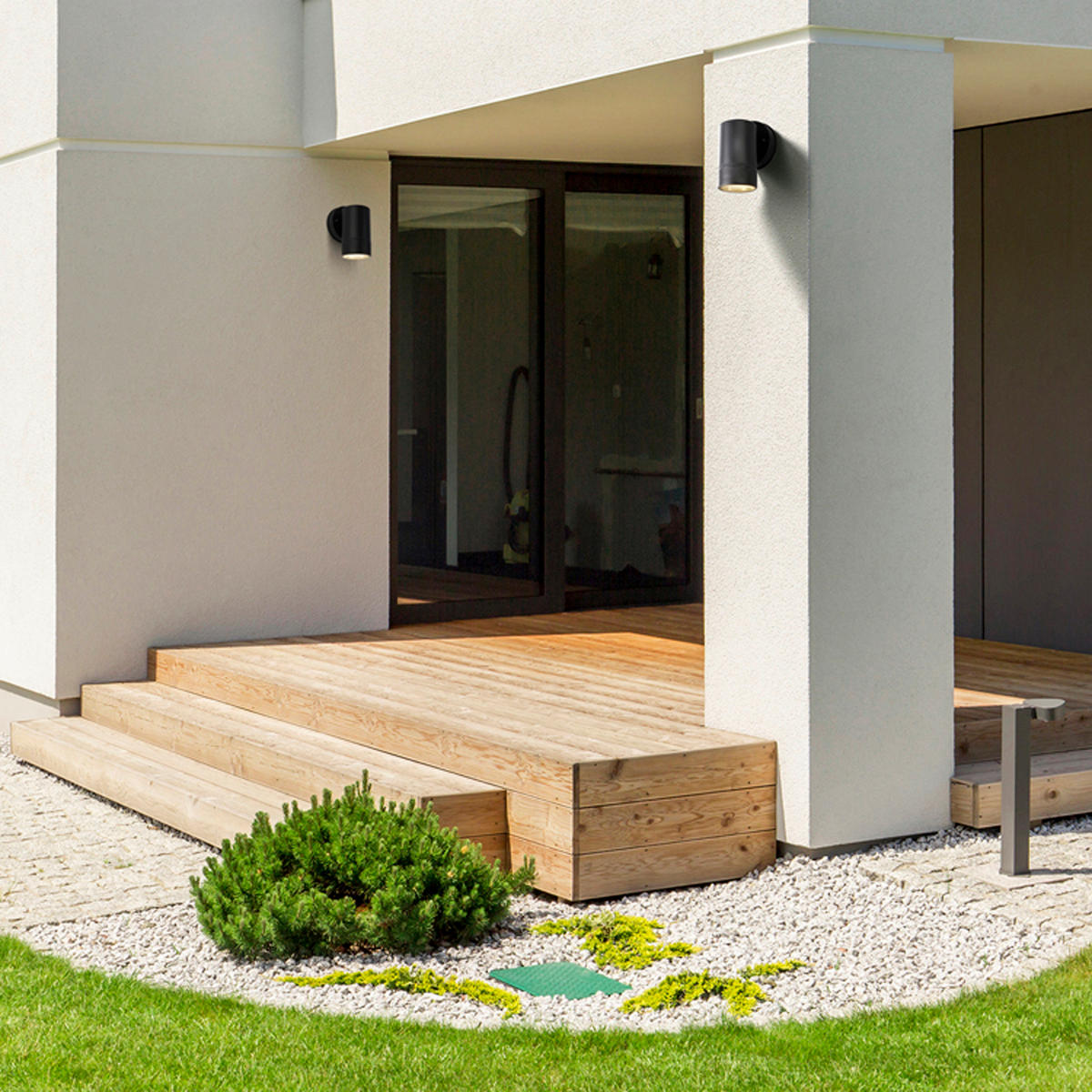 Searchlight Außenleuchte schwarz Stahl Polypropylen B/H/T: ca. 8x12x9 cm GU10 1 Brennstellen Coastal - schwarz (8,00/12,00/9,00cm) - Searchlight