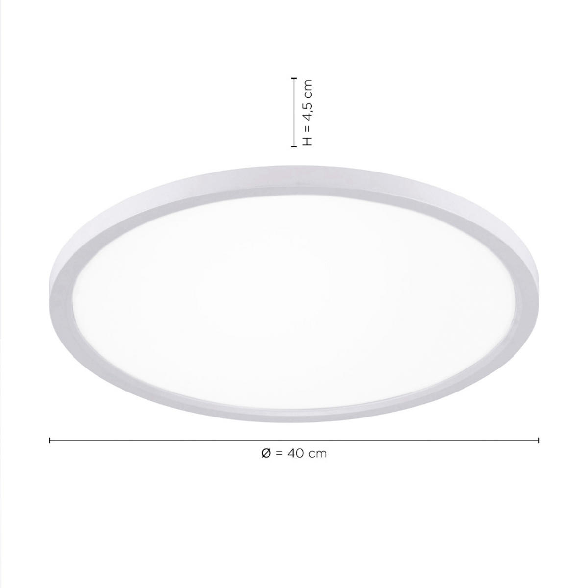 Just Light LED-Deckenpanel FLAT 15571-16 weiß Metall Kunststoff H/D: ca. 4,5x40 cm 1 Brennstellen FLAT - weiß (40,00/4,50cm) - Just Light