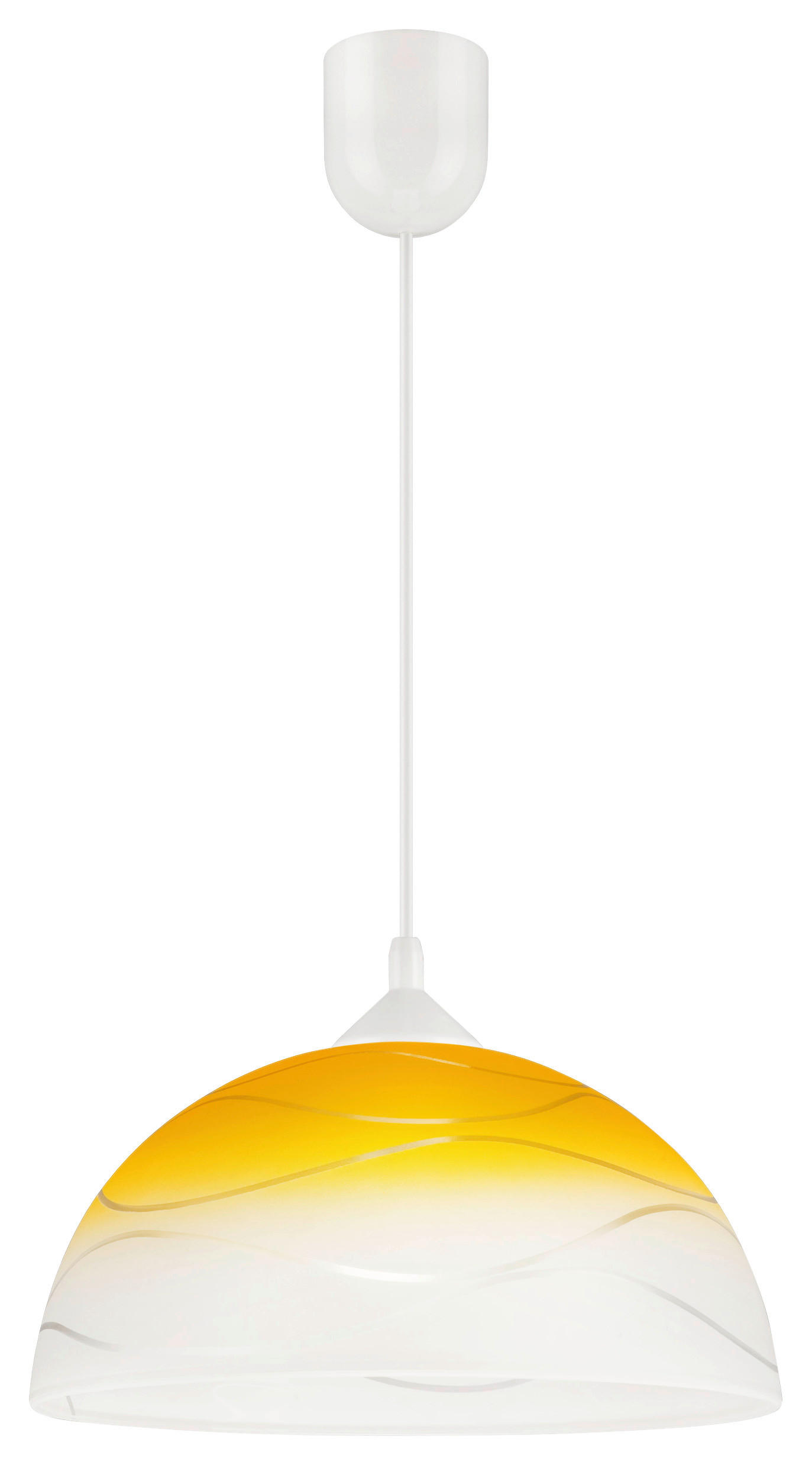 Lamkur Hängeleuchte gelb Glas B/H/L: ca. 31x17x31 cm E27 1 Brennstellen Hängeleuchte - gelb (31,00/31,00/17,00cm) - Lamkur