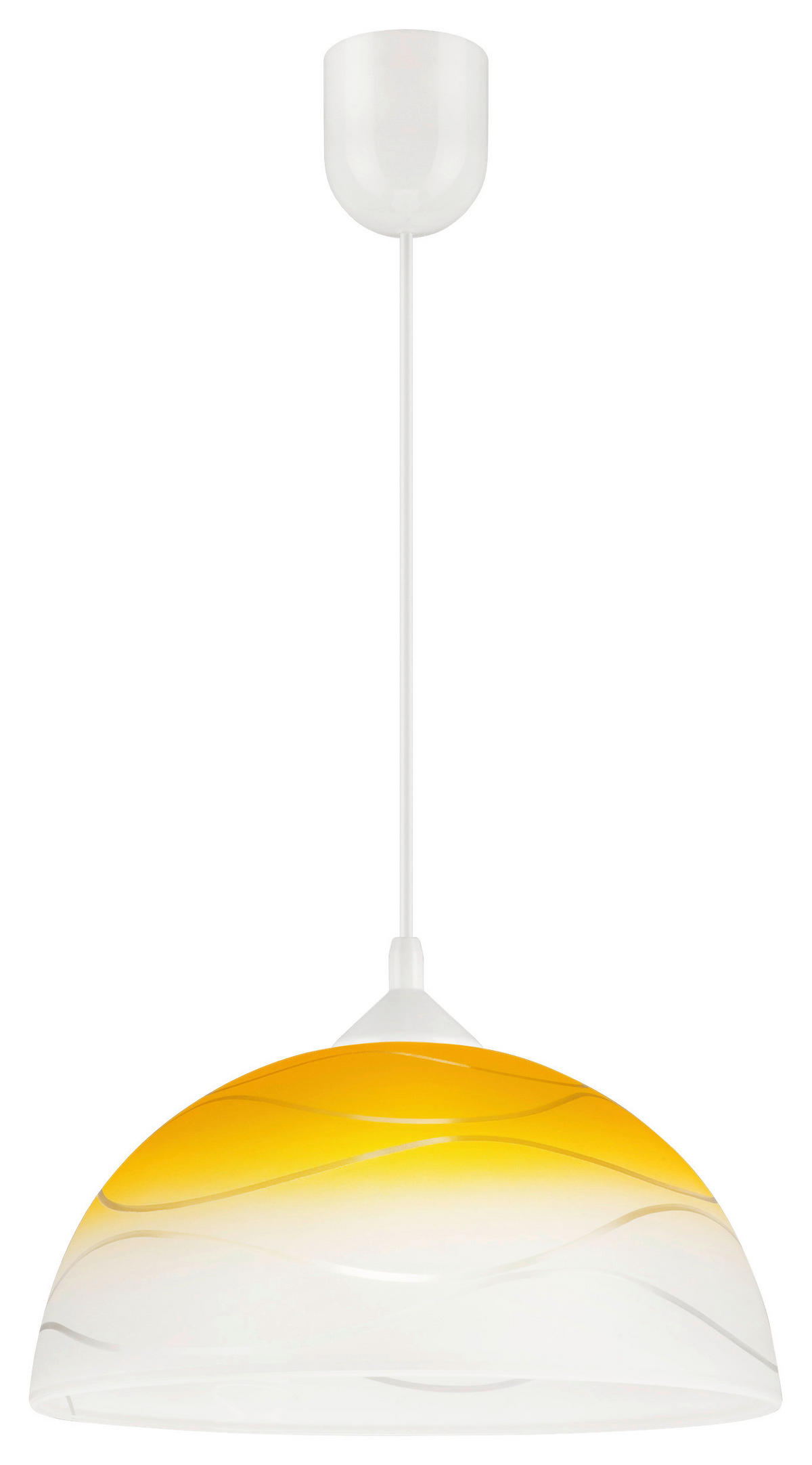 Lamkur Hängeleuchte gelb Glas B/H/L: ca. 31x17x31 cm E27 1 Brennstellen Hängeleuchte - gelb (31,00/31,00/17,00cm) - Lamkur