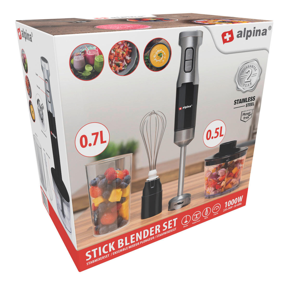 Alpina Stabmixer HB6700F-N schwarz Stabmixer_und-Zerkleinererset - schwarz - Alpina