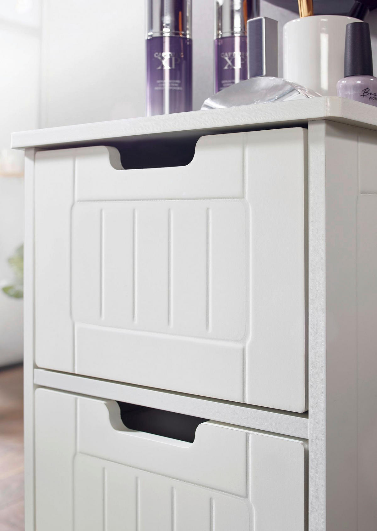 Badkommode weiß B/H/T: ca. 30x83x30 cm Badschrank PATTI - weiß (30,00/83,00/30,00cm) - Wohnling