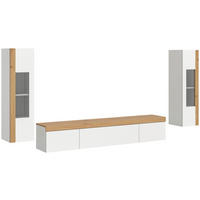 Wohnwand RUDA Artisan Oak Nachbildung weiß B/H/T: ca. 270x34x33 cm RUDA - weiß (270,00/34,00/33,00cm) - xonox.home