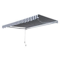 Outsunny Gelenkarmmarkise grau B/H/L: ca. 350x0,3x250 cm Gelenkarmmarkise - weiß/grau (250,00/350,00/0,30cm) - Outsunny